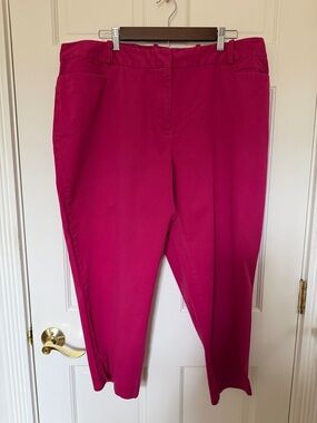 Talbots Crop Pants in Bright Raspberry Pink